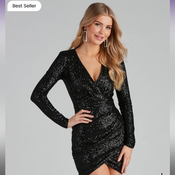 Windsor Black Sequin Dress - Picture 2 of 4
